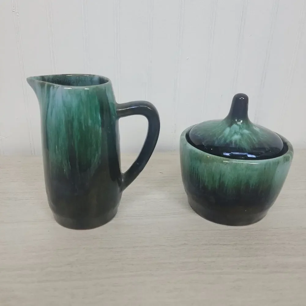 Blue Mountain Pottery Sugar Bowl and Creamer Set Canadian Ceramics